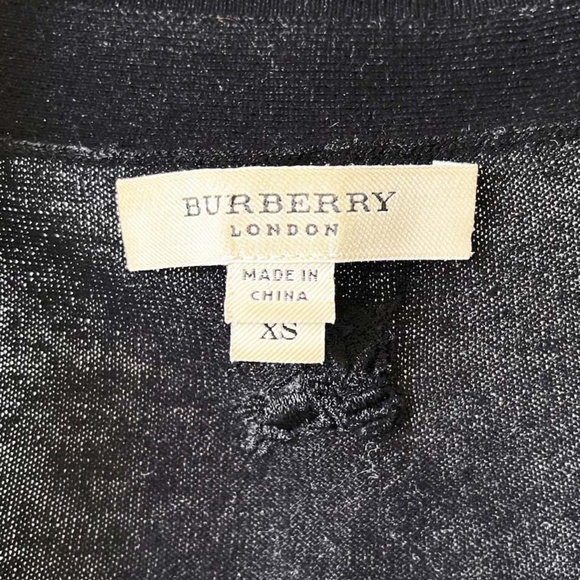 BURBERRY Vintage Lace Trim Collar Button & Tie Belt Cardigan - Picture 7 of 15